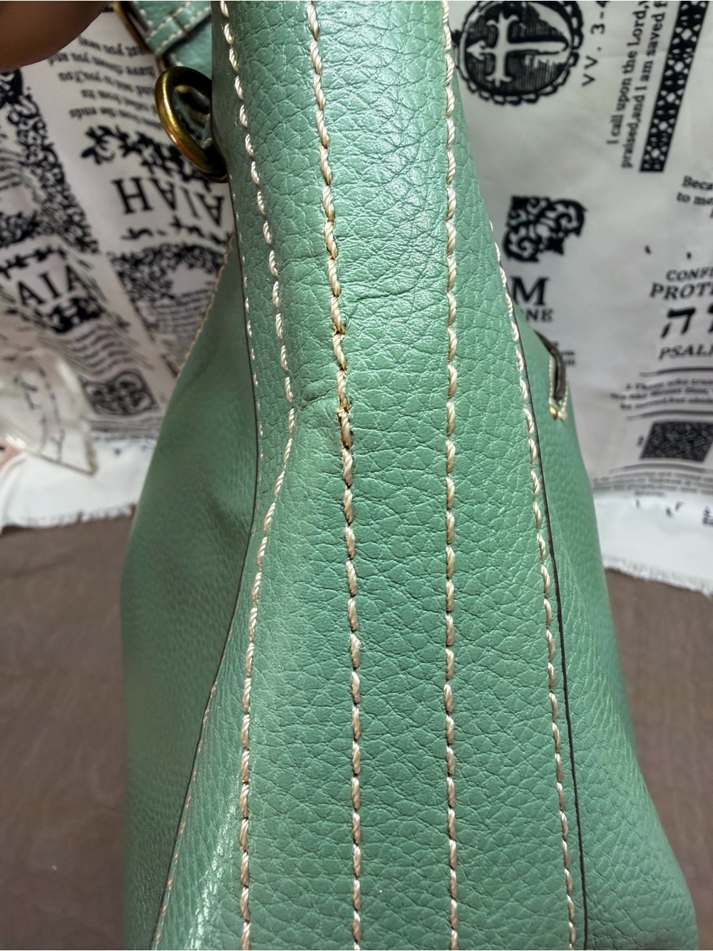 Chala Sweet Hobo Shoulder Bag in Mint Green with Dog Coin Purse - Picture 6 of 14